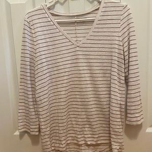 Red and white striped LOFT top. Longer in back